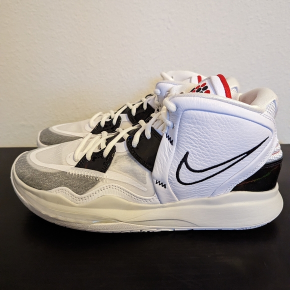 Nike Kyrie 8 Infinity Mens Basketball 2022 White Black CZ0204 101 - Picture 3 of 9